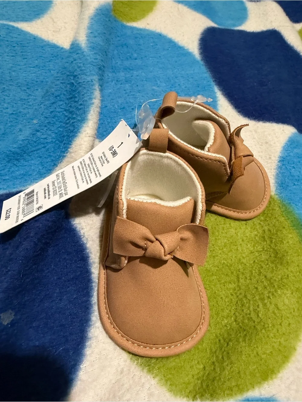 OshKosh B'gosh Tan Bow Baby Walker Shoes